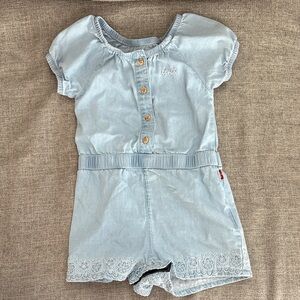 Levi's denim Kids Romper with embroidery Detail